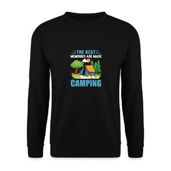 Camping Camping Tent Caravan glampin - Unisex Sweatshirt - black - Front - Alina (178cm) & Michal (187cm)