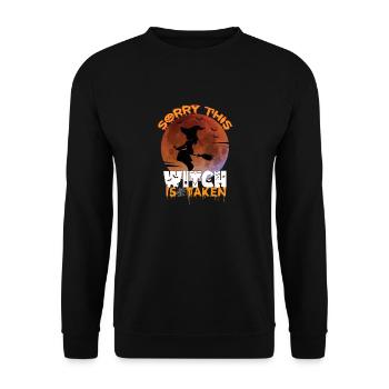 Happy Halloween Grusel Monster Spuk Horror Schreck - Unisex Pullover - Schwarz - Vorne - Alina (178cm) & Michal (187cm)