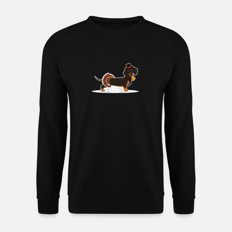 Joyeux Thanksgiving Teckel Jour de la Dinde Automne Drôle - Sweat-shirt Unisexe - noir