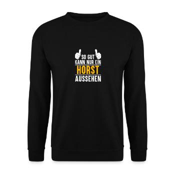 Horst Vorname Name Geschenk - Unisex Pullover - Schwarz - Vorne - Alina (178cm) & Michal (187cm)