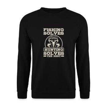 La pêche résout la plupart de mes problèmes, le - Sweat-shirt Unisexe - noir - Devant - Alina (178cm) & Michal (187cm)