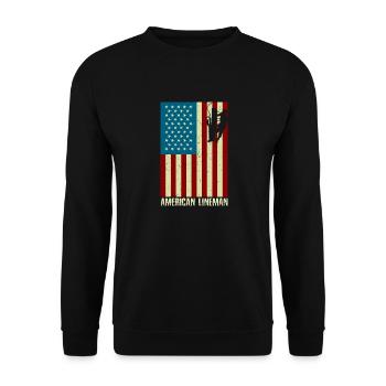 Joueur de ligne du drapeau américain - Sweat-shirt Unisexe - noir - Devant - Alina (178cm) & Michal (187cm)