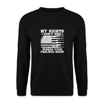 Mes droits ne s’arrêtent pas là où sont leurs sentiments - Sweat-shirt Unisexe - noir - Devant - Alina (178cm) & Michal (187cm)