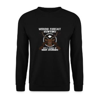Weekend hunt with the prospect of drinking beer - Unisex Sweatshirt - black - Front - Alina (178cm) & Michal (187cm)