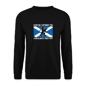 Si mon kilt vous offense, je peux toujours - Sweat-shirt Unisexe - noir - Devant - Alina (178cm) & Michal (187cm)
