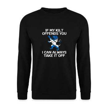 Wenn Mein Kilt Sie Beleidigt, Kann Ich Ihn Immer - Unisex Pullover - Schwarz - Vorne - Alina (178cm) & Michal (187cm)