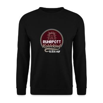 Ruhrpott Kohlekind Glück Auf Bergbau Kumpel - Unisex Pullover - Schwarz - Vorne - Alina (178cm) & Michal (187cm)