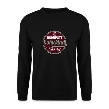Ruhrpott Kohlekind Glück Auf Bergbau Kumpel - Unisex Pullover - Schwarz - Vorne - Alina (178cm) & Michal (187cm)