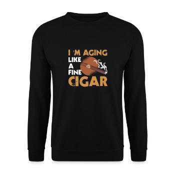 I Age Like A Fine Cigar Smoker - Unisex Sweatshirt - black - Front - Alina (178cm) & Michal (187cm)