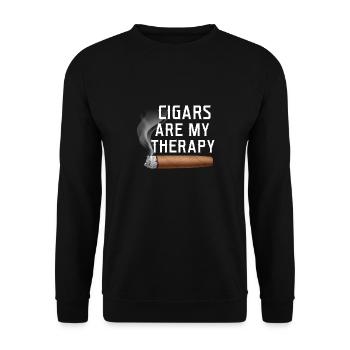 Les cigares sont ma thérapie Les fumeurs de cigares - Sweat-shirt Unisexe - noir - Devant - Alina (178cm) & Michal (187cm)