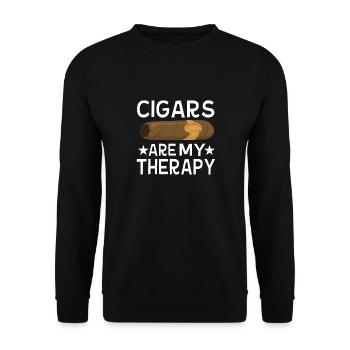 Les cigares sont ma thérapie Les fumeurs de cigares - Sweat-shirt Unisexe - noir - Devant - Alina (178cm) & Michal (187cm)