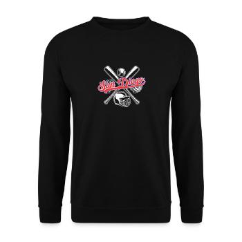 Vintage San Diego Baseball Distressed Baseball - Unisex Pullover - Schwarz - Vorne - Alina (178cm) & Michal (187cm)