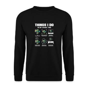Things I Do In My Spare Time Orienteer Running - Unisex Sweatshirt - black - Front - Alina (178cm) & Michal (187cm)