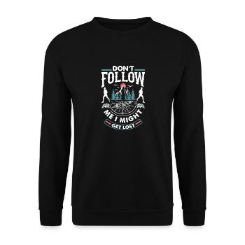 Orienteer Runner Running Orienteering Don't - Unisex Sweatshirt - black - Front - Alina (178cm) & Michal (187cm)