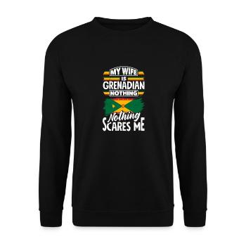 Grenade Grenade Grenadian Drapeau Grenadien Ma femme est - Sweat-shirt Unisexe - noir - Devant - Alina (178cm) & Michal (187cm)