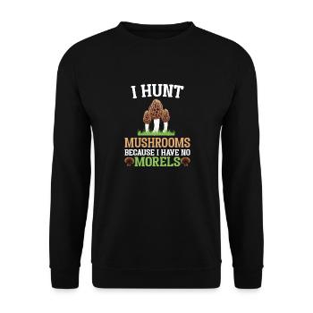Pilzsuche Pilzsucher Pilze Pilz Morcheln Waldpilz - Unisex Pullover - Schwarz - Vorne - Alina (178cm) & Michal (187cm)