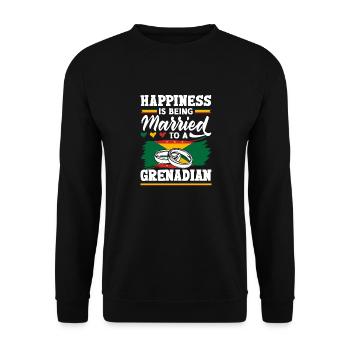 Grenade Grenadien Drapeau Grenadien Quota de mariage - Sweat-shirt Unisexe - noir - Devant - Alina (178cm) & Michal (187cm)