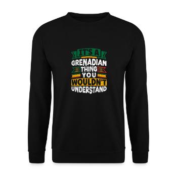 Grenade Grenadien Drapeau Grenadien C’est un Grenadien - Sweat-shirt Unisexe - noir - Devant - Alina (178cm) & Michal (187cm)