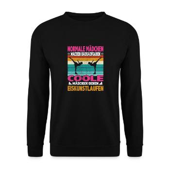 Normale Mädchen Hausaufgaben coole Eiskunstlauf - Unisex Pullover - Schwarz - Vorne - Alina (178cm) & Michal (187cm)