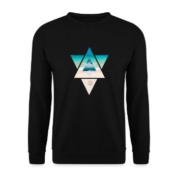 Sommer Sonne Meer Dreieck - Unisex Pullover - Schwarz - Vorne - Alina (178cm) & Michal (187cm)