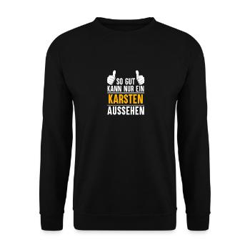 Karsten Vorname Name Geschenk - Unisex Pullover - Schwarz - Vorne - Alina (178cm) & Michal (187cm)