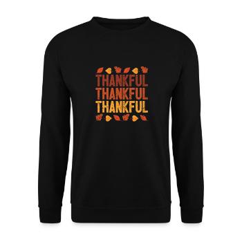 Cute Grateful Retro Vintage Food Thanksgiving - Unisex Sweatshirt - black - Front - Alina (178cm) & Michal (187cm)