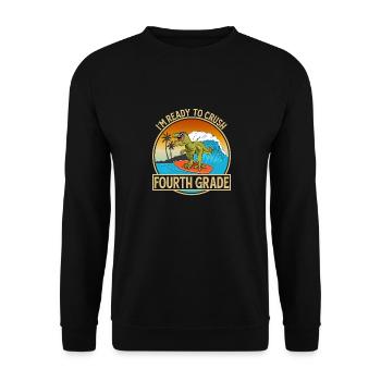 Je suis prêt à écraser les dinosaures de quatrième classe - Sweat-shirt Unisexe - noir - Devant - Alina (178cm) & Michal (187cm)