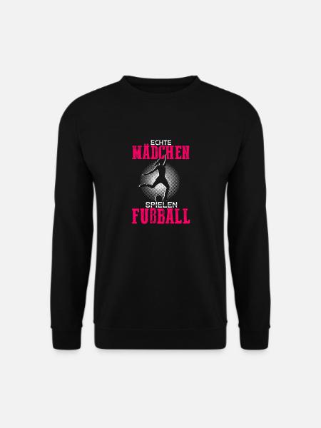 Echte Mädchen spielen Fußball schönes Fußballerin - Unisex Pullover - Schwarz