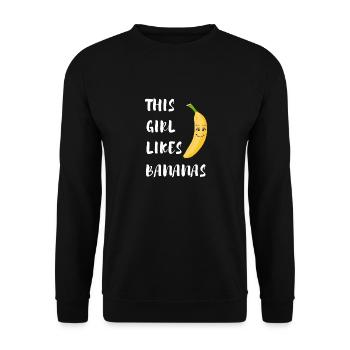 Girl Likes Bananas Fruit de banane tropicale - Sweat-shirt Unisexe - noir - Devant - Alina (178cm) & Michal (187cm)