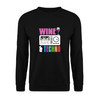 Wine And Techno - Unisex Sweatshirt - black - Front - Alina (178cm) & Michal (187cm)