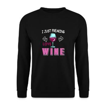 Just Love Wine - Unisex Sweatshirt - black - Front - Alina (178cm) & Michal (187cm)