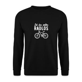 Ich Bin Selten Radlos Mountainbike Downhill Mtb - Unisex Pullover - Schwarz - Vorne - Alina (178cm) & Michal (187cm)