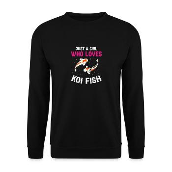 Just A Girl Who Loves Koi Fish Retro Designs - Unisex Sweatshirt - black - Front - Alina (178cm) & Michal (187cm)