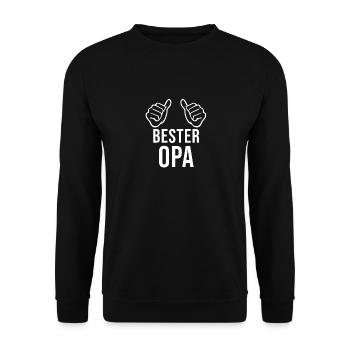 Bester Opa - Unisex Pullover - Schwarz - Vorne - Alina (178cm) & Michal (187cm)