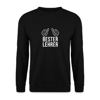 Bester Lehrer Geschenk - Unisex Pullover - Schwarz - Vorne - Alina (178cm) & Michal (187cm)