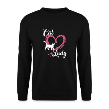 Chats Lady Cats Mama Cats Cadeau Miaou - Sweat-shirt Unisexe - noir - Devant - Alina (178cm) & Michal (187cm)