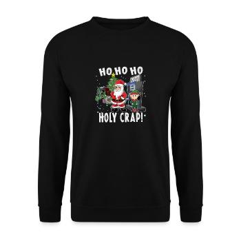 Noël 2022 Prix élevés de l’essence, drôle de mème du Père Noël - Sweat-shirt Unisexe - noir - Devant - Alina (178cm) & Michal (187cm)