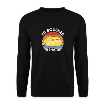 Banana Ball Python I'D Squeeze That - Unisex Sweatshirt - black - Front - Alina (178cm) & Michal (187cm)
