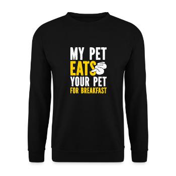 Banana Ball Python Mein Tier Frisst Deins Zum - Unisex Pullover - Schwarz - Vorne - Alina (178cm) & Michal (187cm)