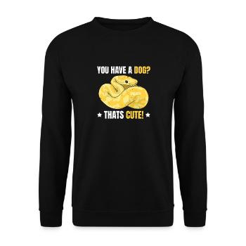 Banana Ball Python Du Hast Einen Hund? Das Ist Süß - Unisex Pullover - Schwarz - Vorne - Alina (178cm) & Michal (187cm)