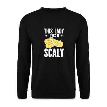 Ladies Banana Ball Python Saying - Unisex Sweatshirt - black - Front - Alina (178cm) & Michal (187cm)