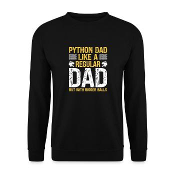 Banana Ball Python Dad Like A Regular Dad But - Unisex Pullover - Schwarz - Vorne - Alina (178cm) & Michal (187cm)