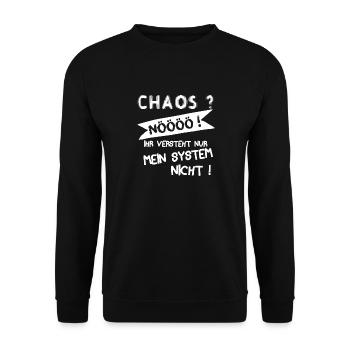 Lustiger ADS | ADHS | ADHD Spruch für Chaoten - Unisex Pullover - Schwarz - Vorne - Alina (178cm) & Michal (187cm)