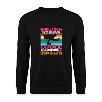 Normale Mädchen Hausaufgaben coole Eiskunstlauf - Unisex Pullover - Schwarz - Vorne - Alina (178cm) & Michal (187cm)