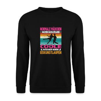 Normale Mädchen Hausaufgaben coole Eiskunstlauf - Unisex Pullover - Schwarz - Vorne - Alina (178cm) & Michal (187cm)