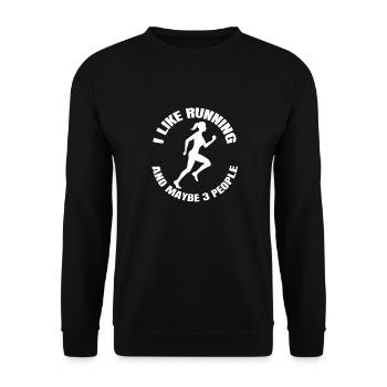 Joggerin fit joggen Training rennen laufen Cardio - Unisex Pullover - Schwarz - Vorne - Alina (178cm) & Michal (187cm)