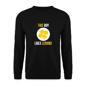 Junge mag Zitronen Erfrischende Limonade Sommer - Unisex Pullover - Schwarz - Vorne - Alina (178cm) & Michal (187cm)