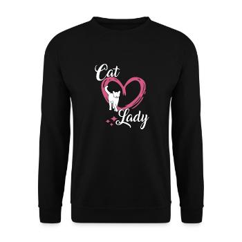 Cat Lady cadeau pour vous mignon propriétaire de chat - Sweat-shirt Unisexe - noir - Devant - Alina (178cm) & Michal (187cm)