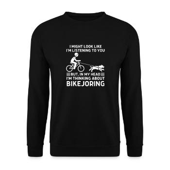 In My Head Bikejoring - Unisex Sweatshirt - black - Front - Alina (178cm) & Michal (187cm)