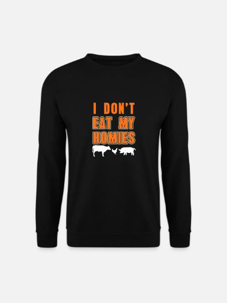 Retro I Don't Eat My Homies Cool Vegan T-Shirt - Unisex Pullover - Schwarz